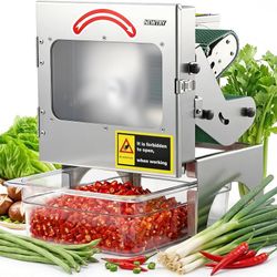 Commercial Vegetable Slicer Machine 200W w/ Conveyor Belt, 400LB/H Food Processor