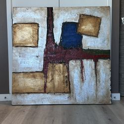 Gold Abstract Painting 48” x 48”