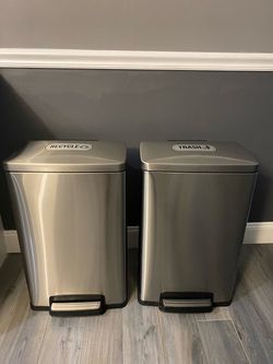 2 Stainless Steel Trashcans
