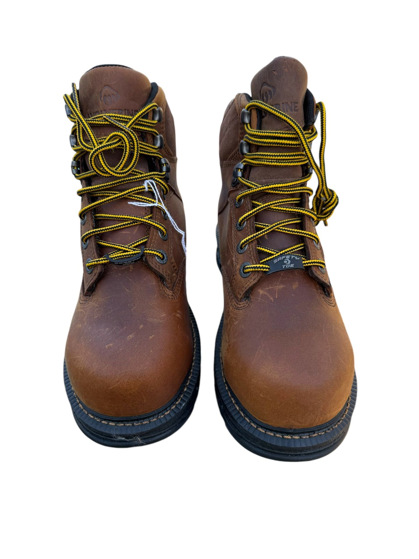 Wolverine Steel Toe Boots Men's 7 1/2 Brown Leather Work Boots CarbonMAX