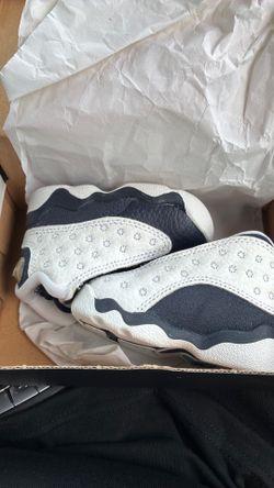 Blue and white Retro Jordan 13 size 2c