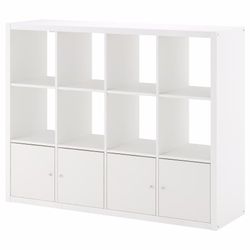 Brand New IKEA KALLAX Shelf Unit with 4 Inserts – White