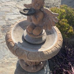 Used Cherub  Stone Fountain