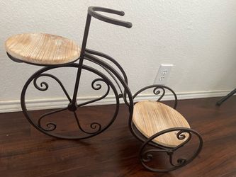 Bicycle Plant Stand Metal and Wood Decor