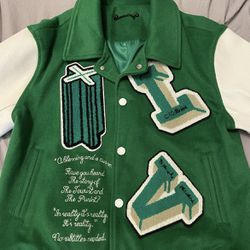 Green L-Vuitton Varsity Jacket