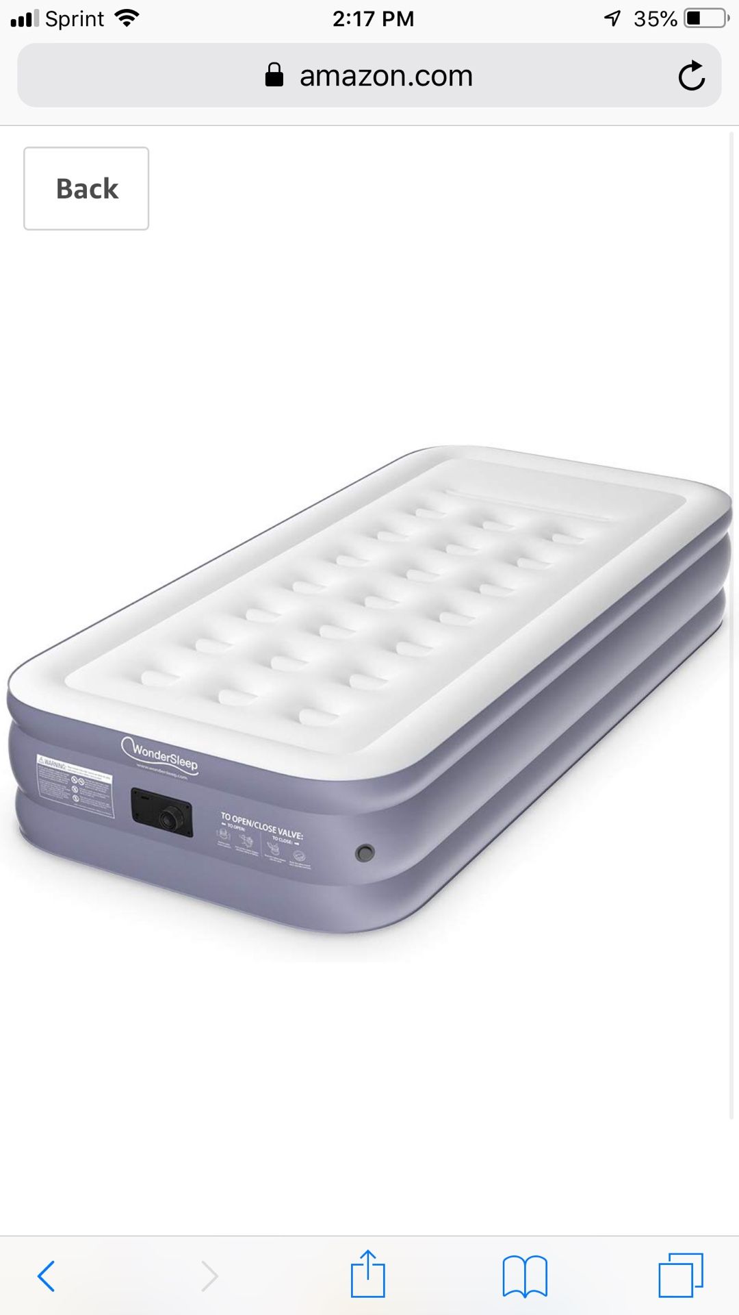 Air mattress Build in air pump