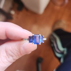 Blue N Sterling Silver Ring 