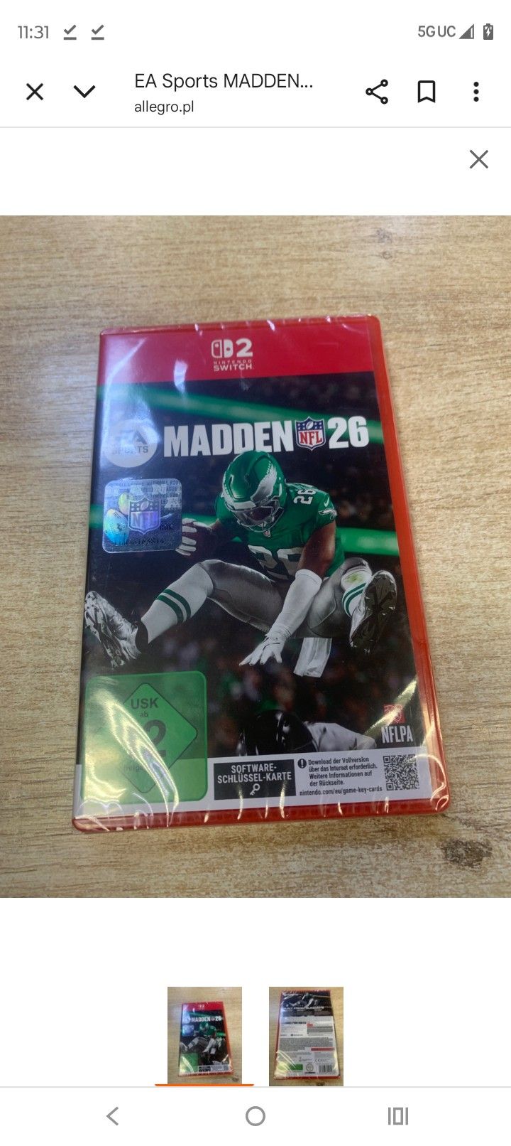 Nintendo Switch 2 Madden 2026 Brand New Sealed In Plastic Retail For $69.99 For Only $40FIRM