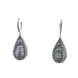 18K White Gold with Black Rhodium 1.94CTW Diamond Teardrop Earrings