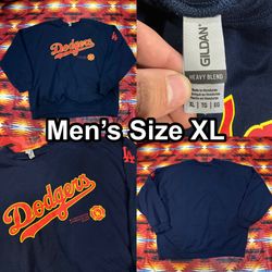 Los Angeles Dodgers Firefighter Appreciation Night Blue Crewneck Sweater Mens XL