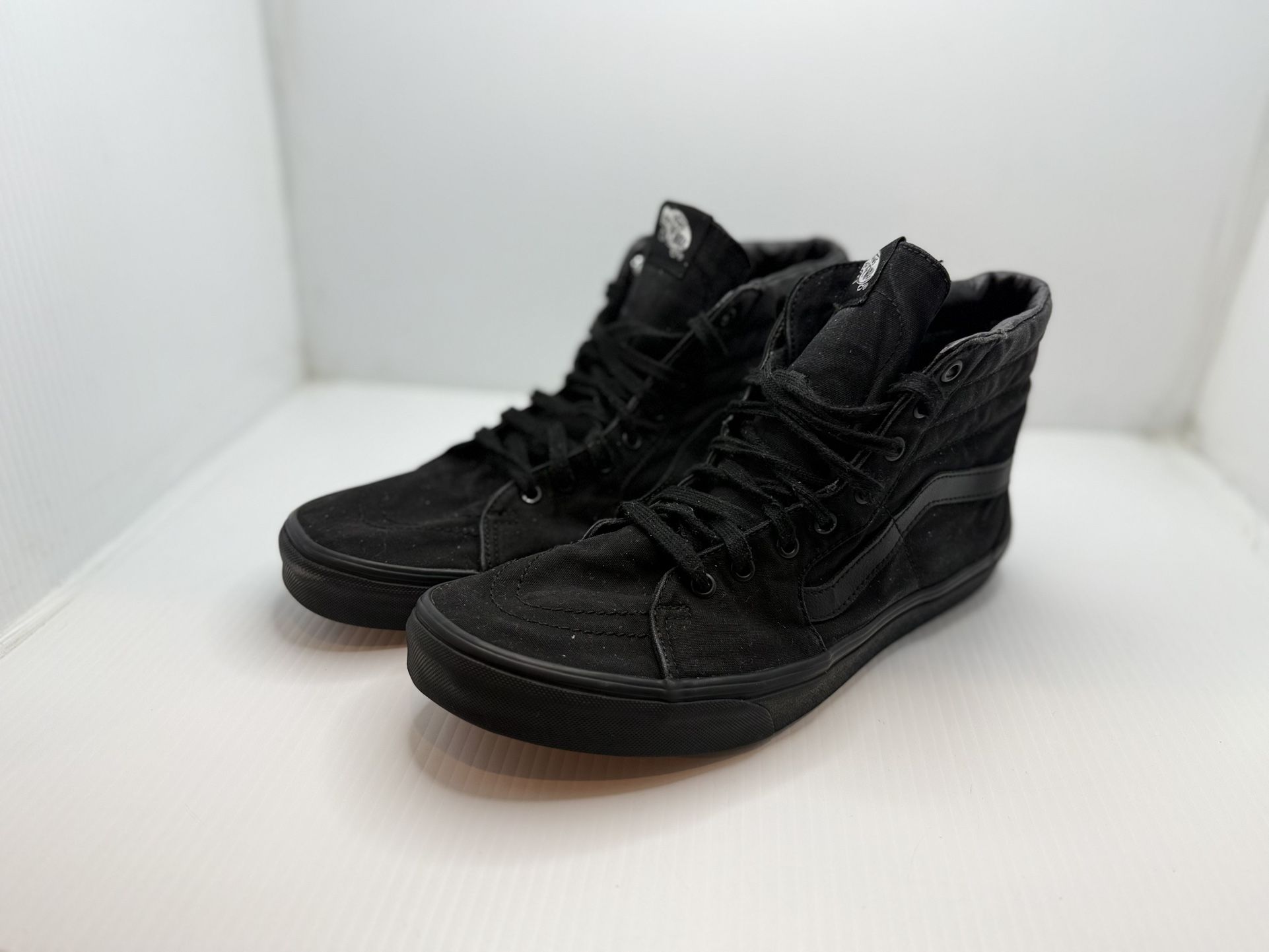 Vans Sk8 Hi Triple Black Canvas High Top Skateboard Unisex MEN 12