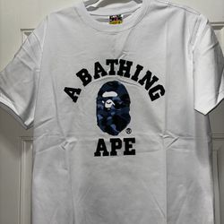 XL White and Blue Bathing Ape T-Shirt
