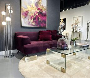LOVESEAT PURPLE VELVET 70x38 (SOFA SIZE AVAILABLE )