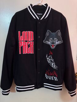 FBRK Loud Pack Graphic Varsity Bomber Jacket