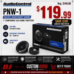 AudioControl PNW Series PNW-1 1 Inch Dome Tweeters 125 Watts Max 🚨 Payment Options Available 🚨 No Credit Needed 🚨