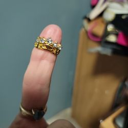 Size 5 White Sapphire 14k Gold Filled set