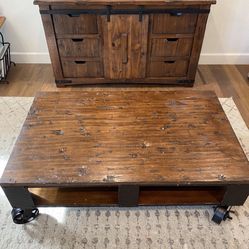 Natural Pine Coffee Table-$200