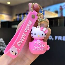 Hello Kitty Teacups Cute Pvc Keychain Backpacks Pendant - NEW!