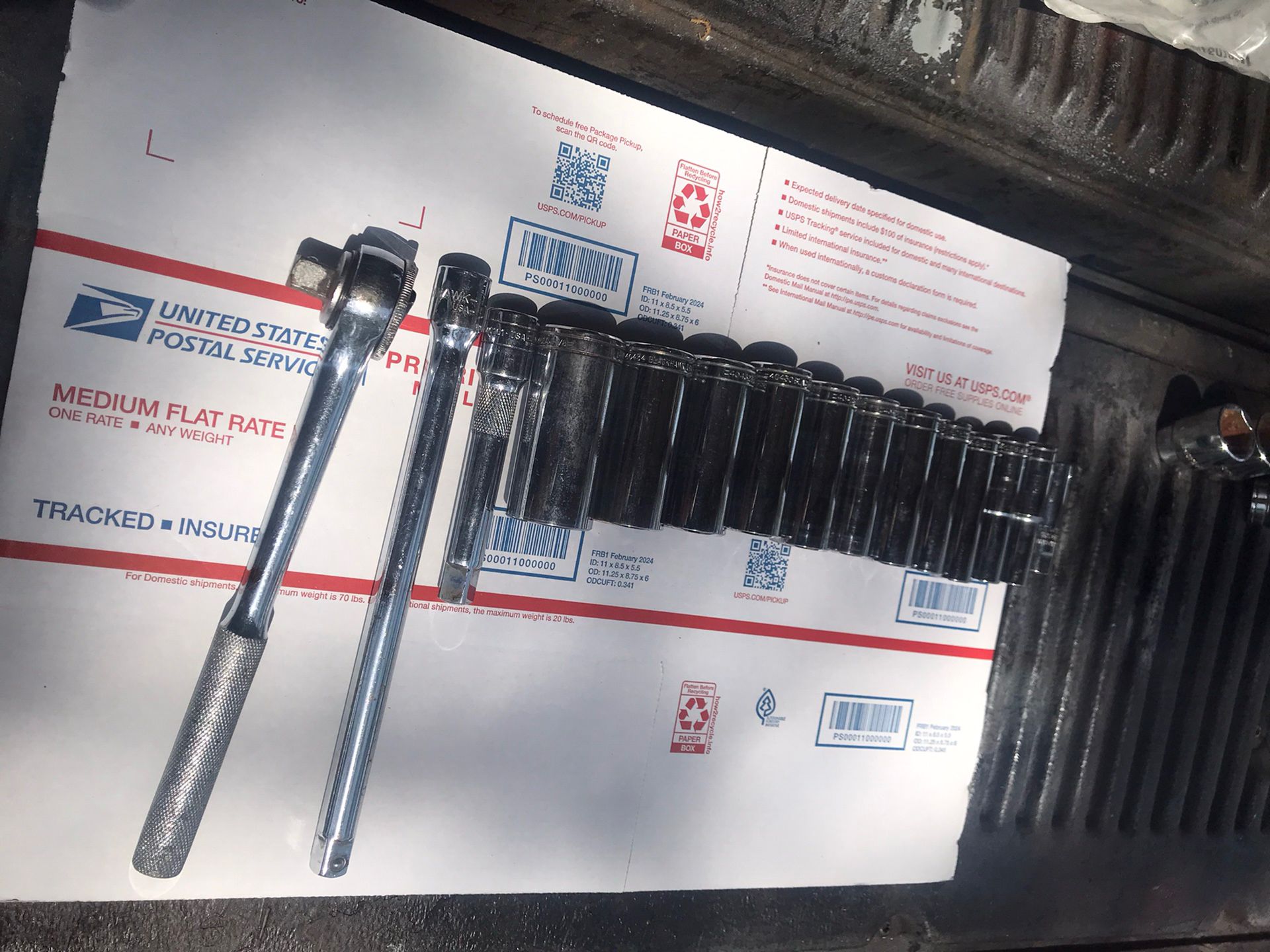 Blackhawk 1/2” Deep Socket Set 6 Pt Except One Ratchet Extensions 1/2” To 1. 1/8” $95