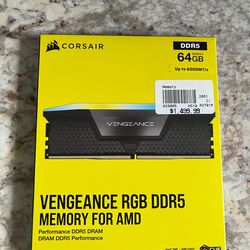 Corsair VENGEANCE RGB 64GB (2 x 32GB) DDR5-6000 PC5-48000 CL30 Dual Channel Desktop Memory Kit CMH64GX5M2M6000Z30 - Gray