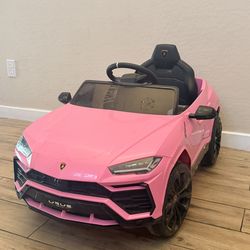 Kidzone Lamborghini Urus Electric Ride-on Car in pink.
