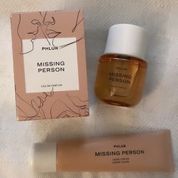 phlur Missing Person fragrance and hand cream set