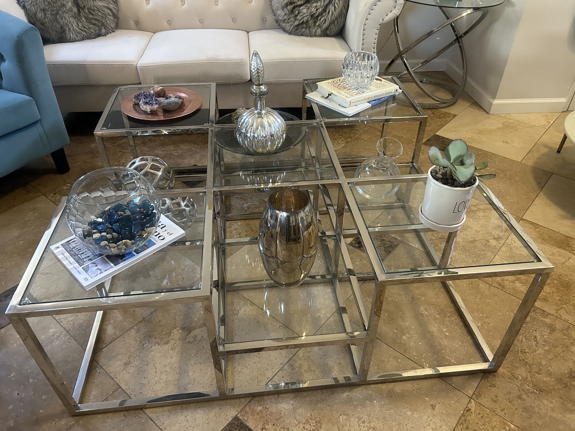 Coffee Table 9 Glass Sections