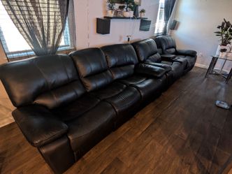 Black leather couches