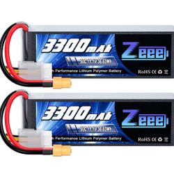 Zeee 3S Lipo Battery 3300mAh 11.1V 50C Soft Pack Battery with XT60 Connector Compatible with RC Car Truck Quadcopter Airplane Helicopter Boat Drone FP