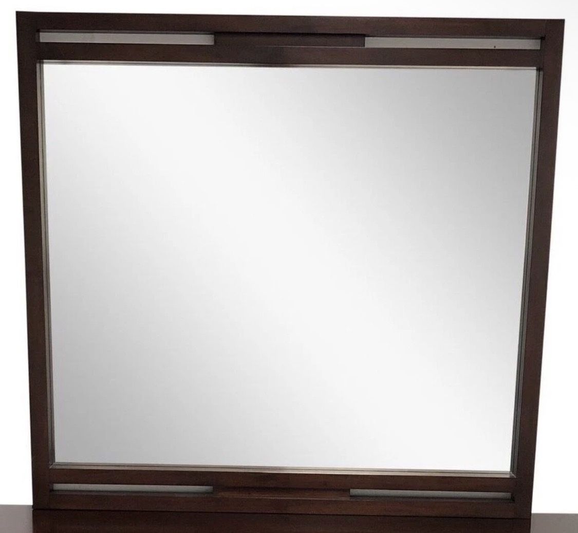 Macy’s Casana Tahoe SOLID WOOD Oversized Square Wall/Dresser Mirror 44x42 - Espresso
