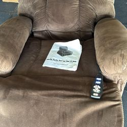 Brown power light recliner