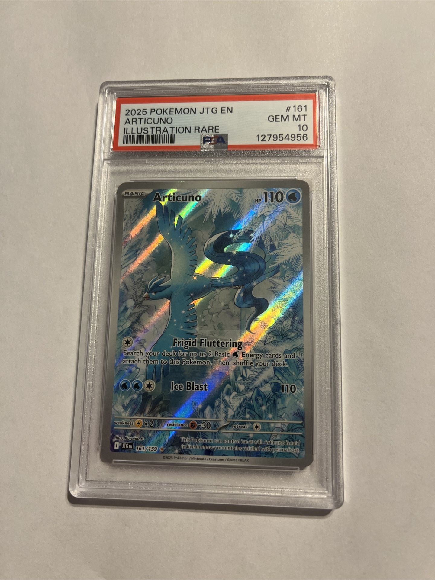 Pokémon TCG Articuno IR 161/159 Journey Together English Card, PSA 10