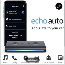 Amazon Echo Auto Smart Speaker Black Alexa Bluetooth Wi-Fi USB for Car