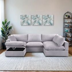 FREE DELIVERY New In Box 5 Piece Cloud Modular Sectional Couch - Light Gray