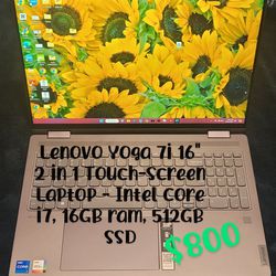 Lenovo Yoga 7i WUXGA 2 in 1 Touch-Screen Laptop 512 GB Storm Grey