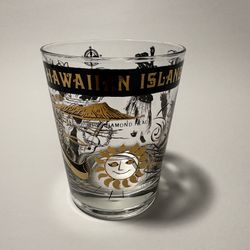 Hawaiian Islands Glass DOF Barware Mid-century Modern