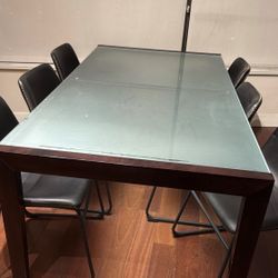 Glass top Table With 6 Chairs 