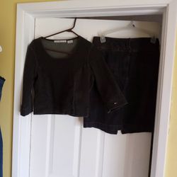 Tommy Hilfiger Gray Denim Suite (Skirt & Top) Size 12