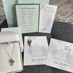 Akoya Pearl, Abalone and Koa Wood Turtle Pendant with Chain