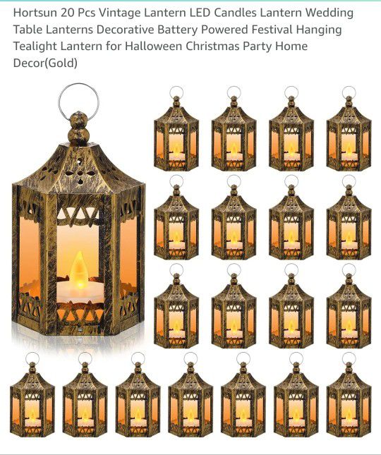 Hortsun 20 Pcs Vintage Lantern LED Candles Lantern Wedding
Table Lanterns Decorative Battery Powered Festival Hanging
Tealight Lantern 