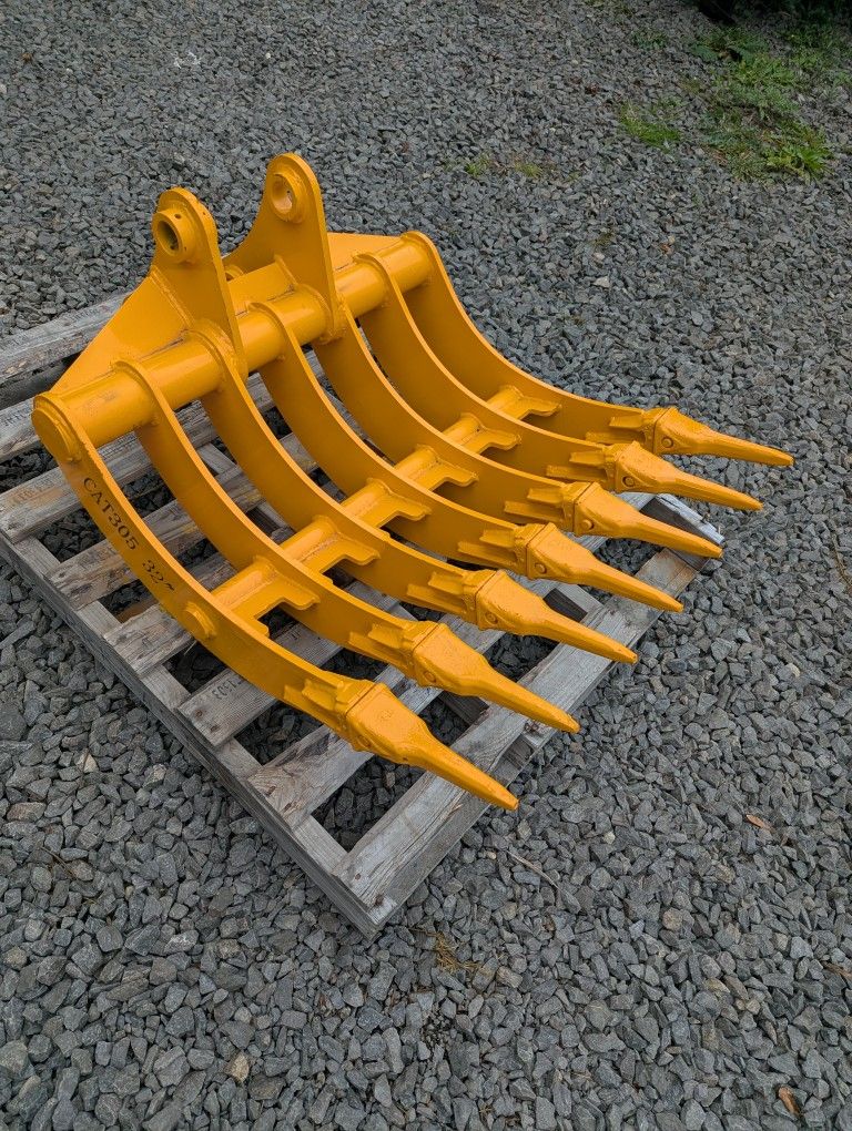 Cat 305 Mini Excavator Brush Rake