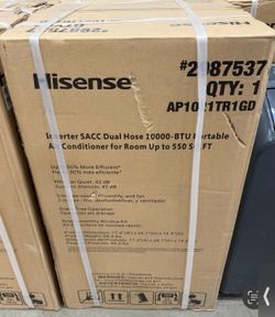 Hisense - 10,000 BTU Smart Portable Inverter Air Conditioner with Wi-fi and Remote Control - Black