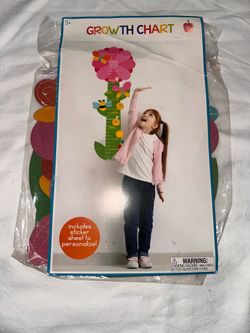New in package Children's Growth Chart W/Sticker Sheet To Personalize "Flower"