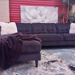 Black Sectional Sofa with Chaise 