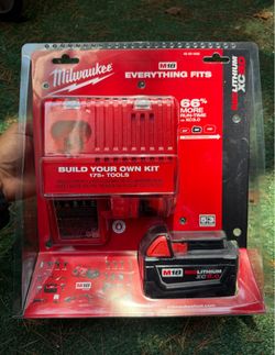 Milwaukee 5.0 Battery and Charger starter kit.
