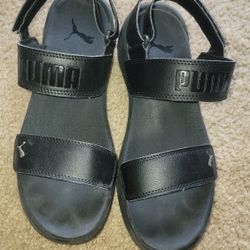 Puma Lily Sling Back Womens Black Casual Sandals Size 9.