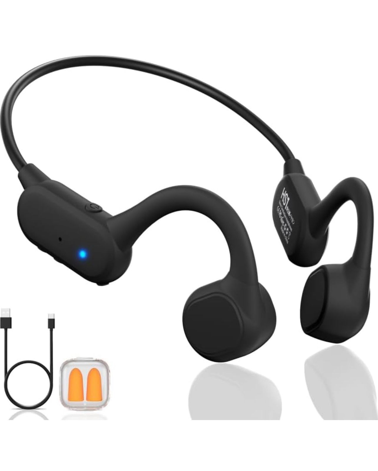 Brandnew 2025 Bone Conduction Headphones，Bluetooth 5.4 Wireless Headphones, Type-C Quickly Charge，12Hrs Playtime，IPX5 Waterproof for Traving，Running，H