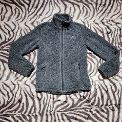 The North Face sherpa zip-up fleece gray size XS womens gray