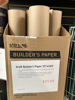 Kraft builders paper 35”x 166’