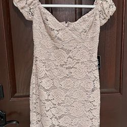 Express Blush Pink Lace Overlay Formal Dress Size 00